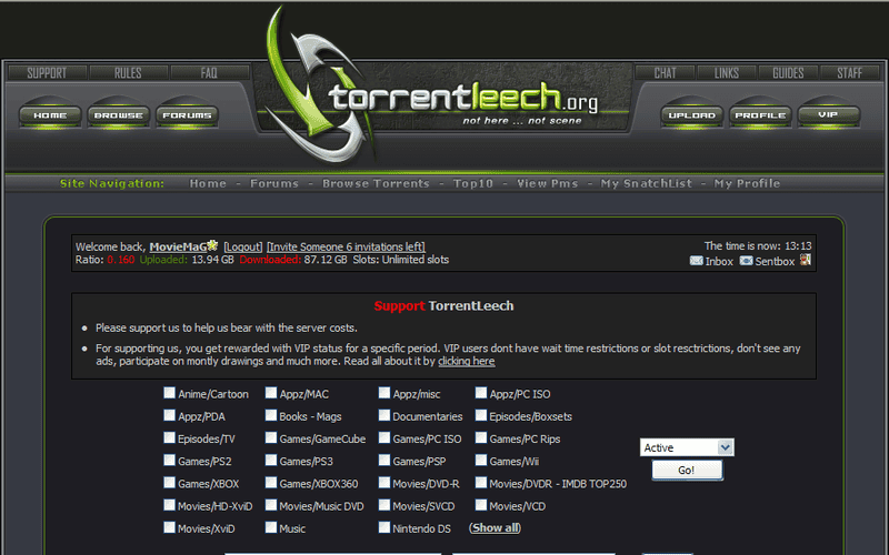 TorrentLeech.org 이제 비트코인을 받습니다. 2