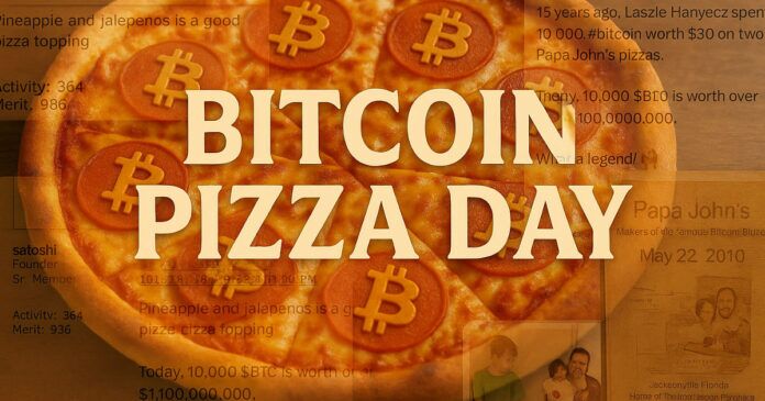 비트코인 피자 데이: 10,000 BTC로 두 개의 피자를 사서 모든 것을 바꾼 지 15년 1