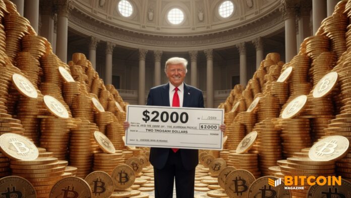 트럼프, 미국인을 위한 $2,000 관세 수표 제안 — 2020년 자극책이 비트코인으로 지금은 $18,900의 가치가 됨 1